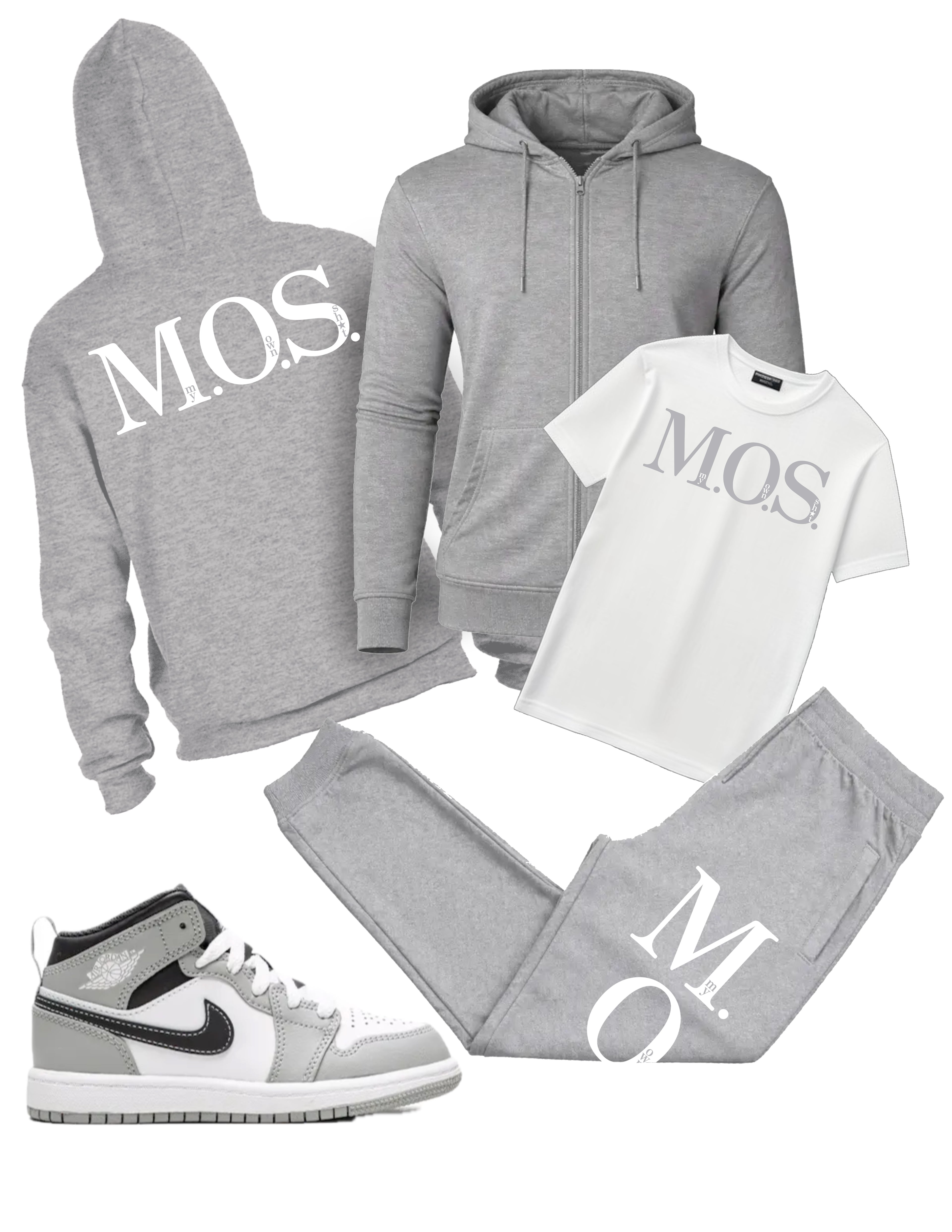 M.O.S.-men’s gray sweats with tee