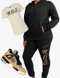 M.O.S.-ladies black sweatsuit with tee