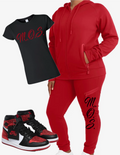 M.O.S.-ladies red sweatsuit with tee