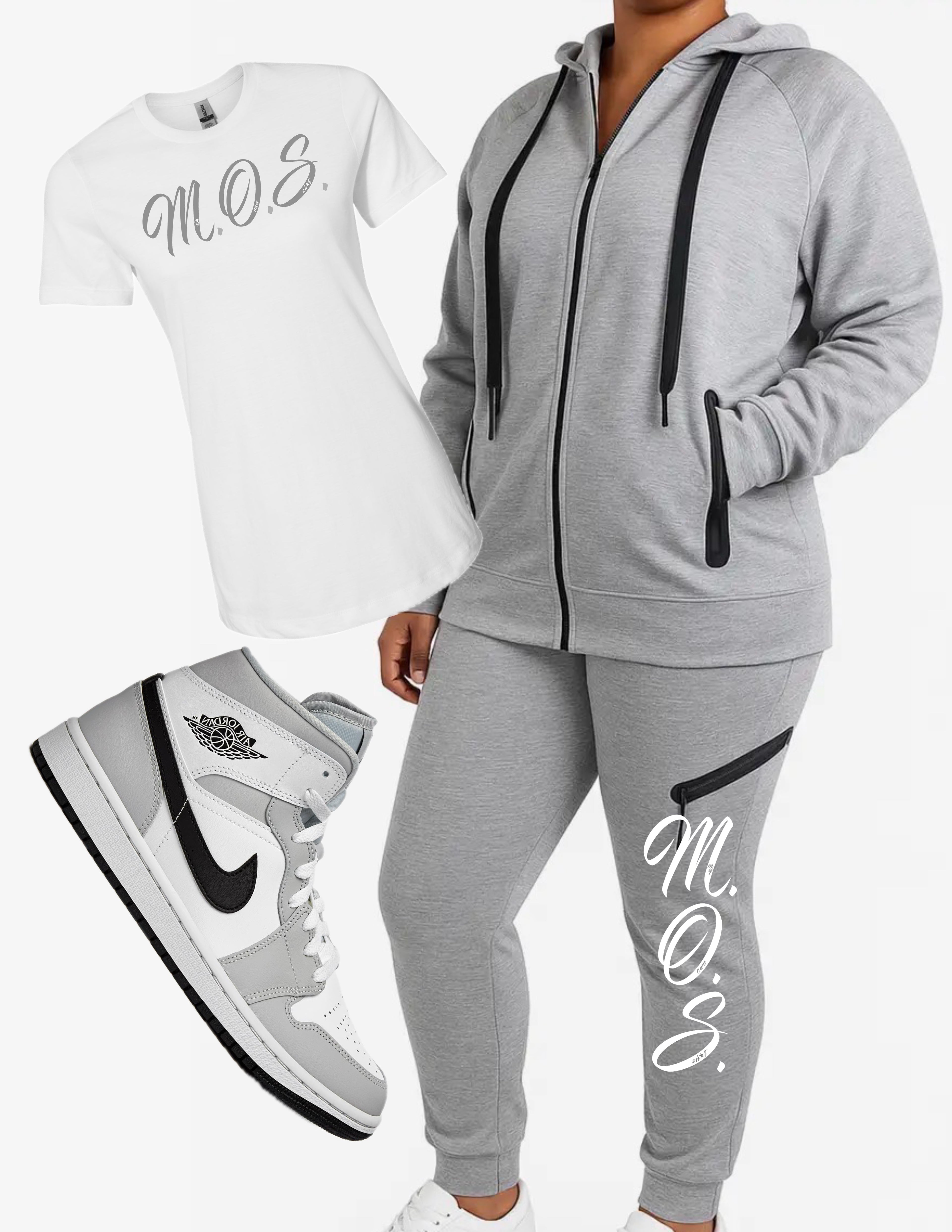 M.O.S.-ladies gray sweatsuit with tee